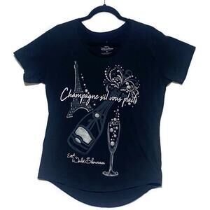 Disney Parks Champagne S'il Vous Plait Shirt Epcot Women's Extra Large Black